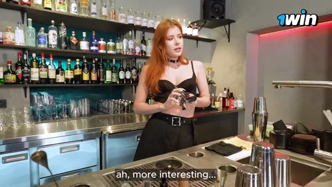 Delicious Discoveries: Customer Goes down Hot Bartender's Lingerie